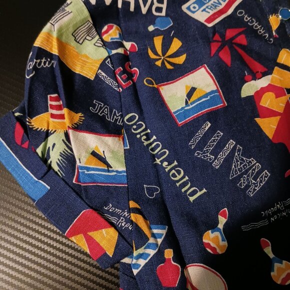 NEW ModCloth Delightful Demeanor Short Sleeve Linen Blend Blouse Size XXS Navy V - Picture 8 of 16